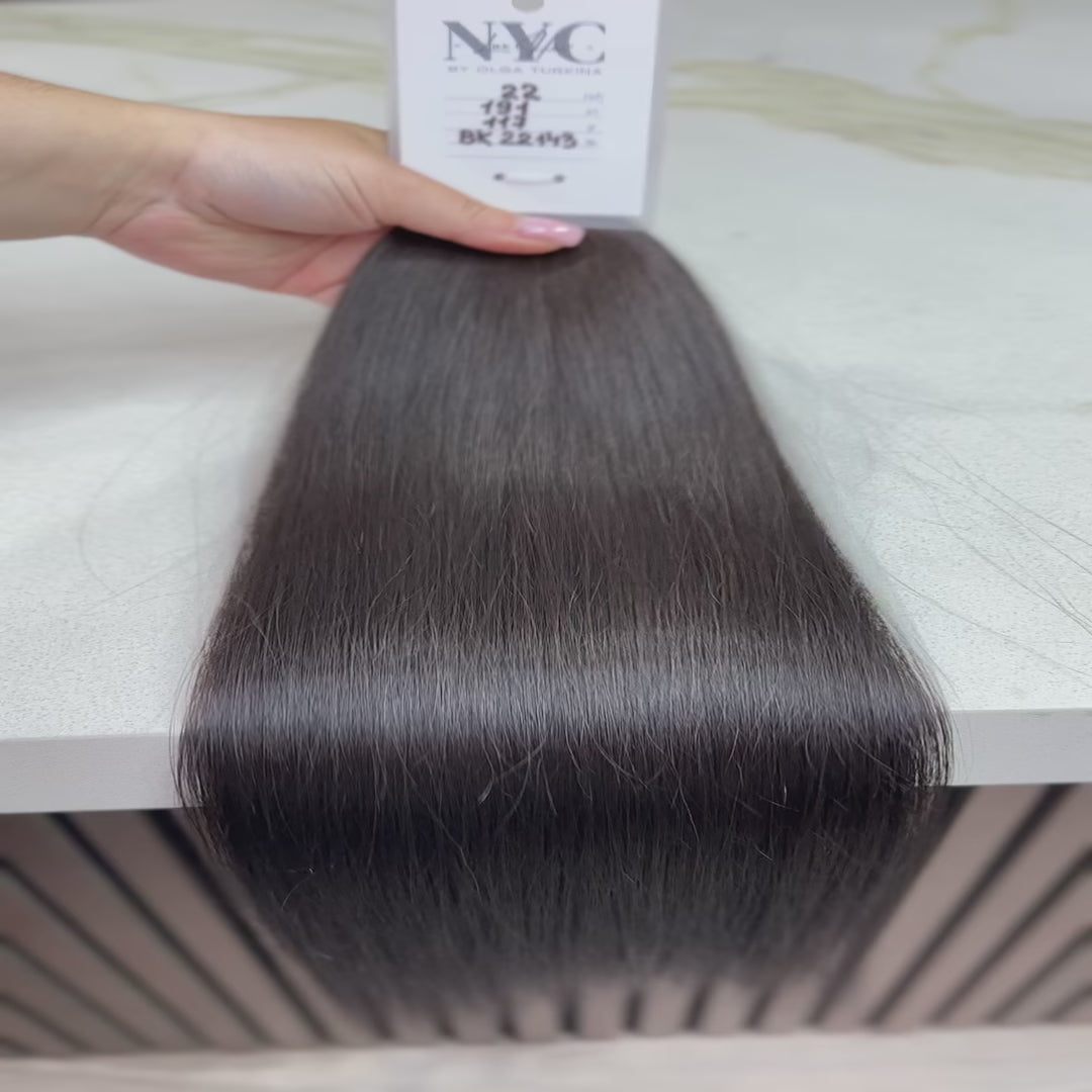 K-tip Slavic hair, colored, straight 22 inch, 113gr, 191str