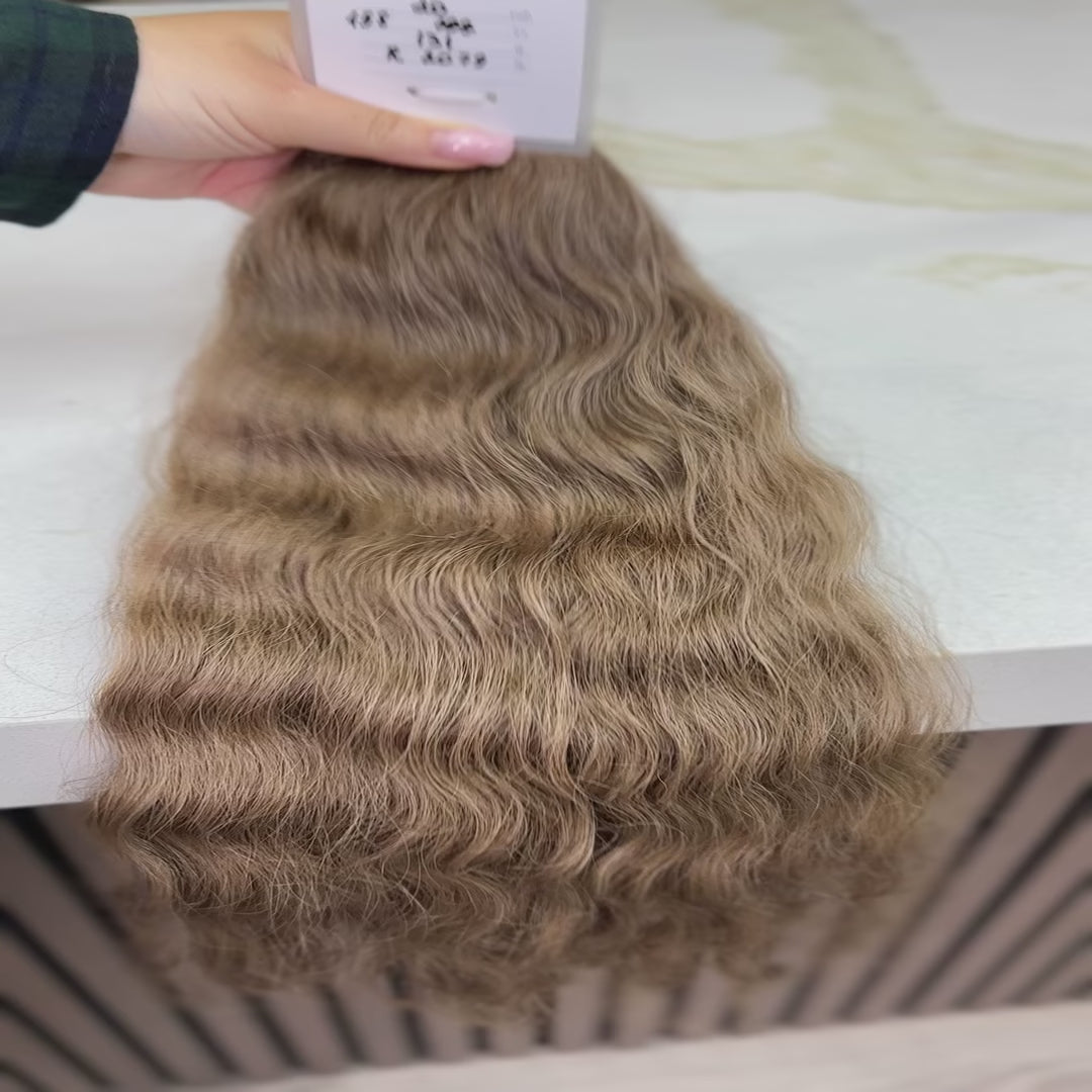 K-tip Slavic hair, colored, curly 20 inch, 79gr, 158str