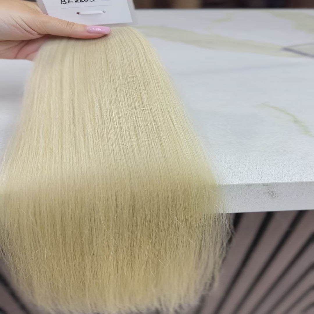 K-tip Slavic hair, colored, straight 22 inch, 54gr, 130 str