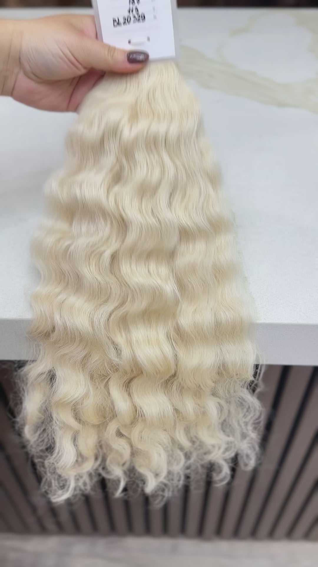 K-tip Slavic hair, colored, curly 20 inch, 113gr, 185str