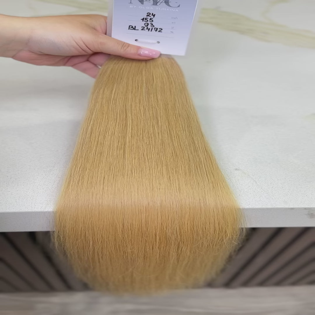 K-tip Slavic hair, colored, straight 24 inch, 93gr, 155str