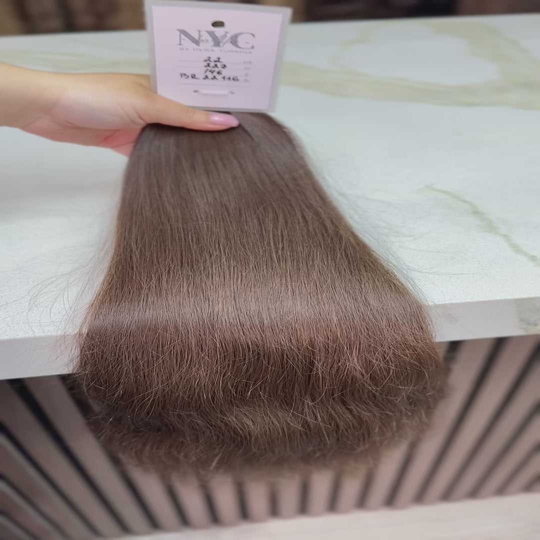 K-tip Slavic hair, colored, wavy 22 inch, 146gr, 227str