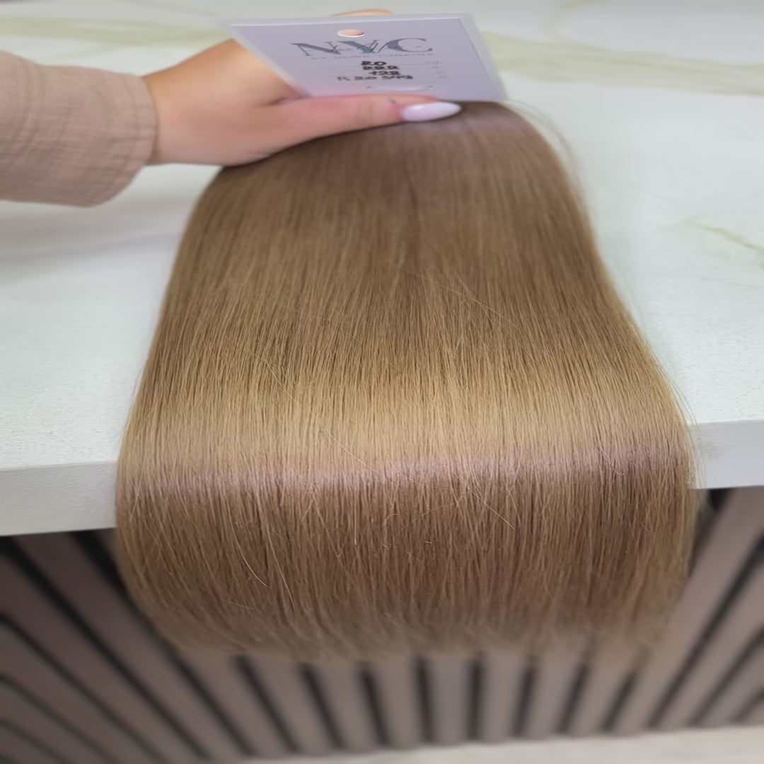 K-tip Slavic hair, colored, straight 20 inch, 128gr, 222 str