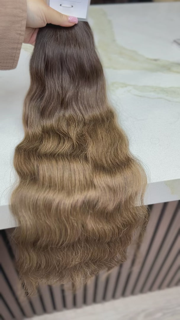 K-tip Slavic hair, colored, wavy 24 inch, 132gr, 198str