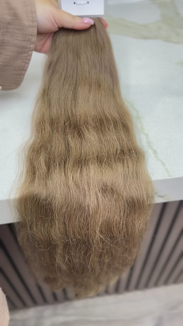 K-tip Slavic hair, colored, wavy 24 inch, 1115gr, 210str