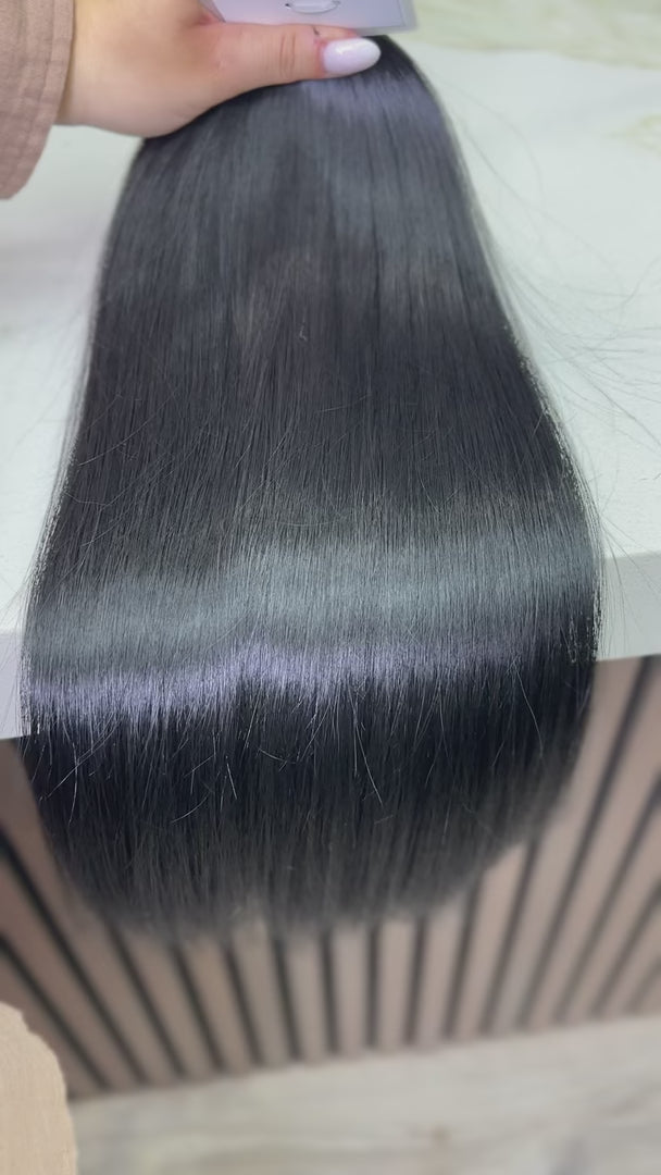 K-tip Slavic hair, colored, straight 20 inch, 138gr, 250str