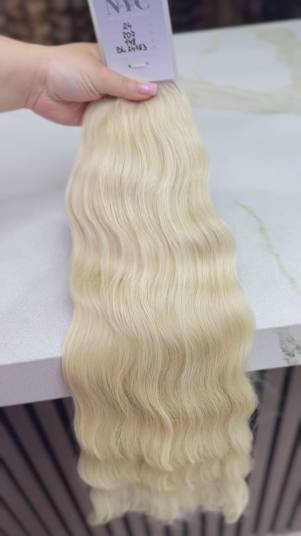 K-tip Slavic hair, colored, wavy 24 inch, 148gr, 207str