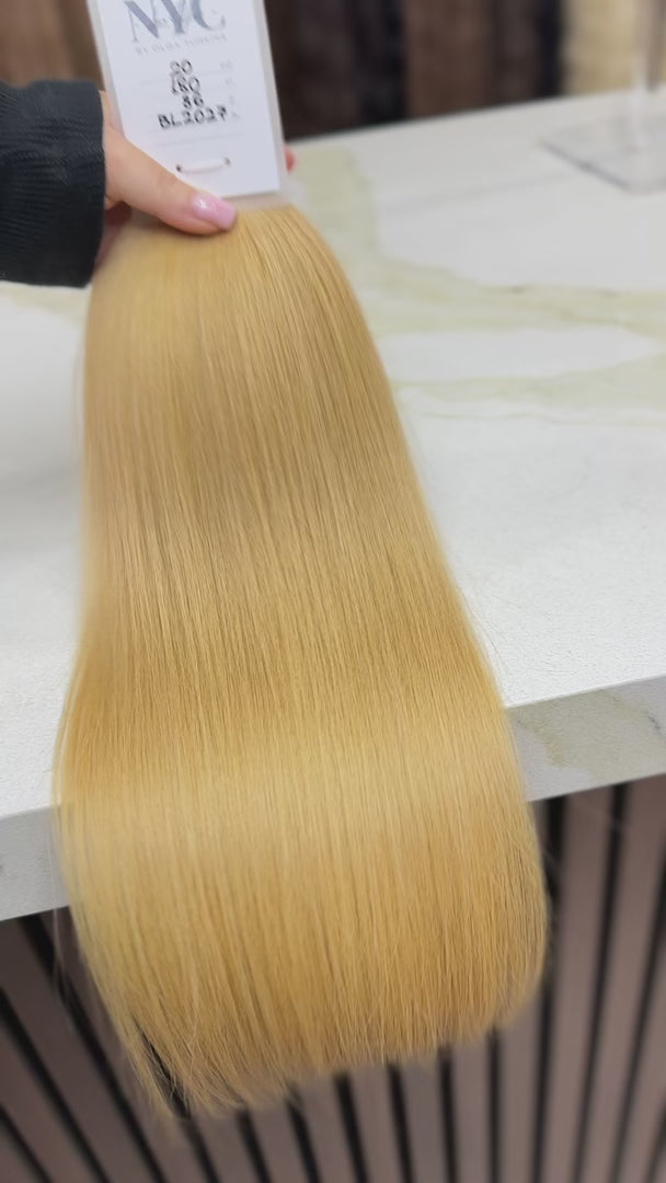 K-tip Slavic hair, colored, straight 20 inch, 86gr, 180 str