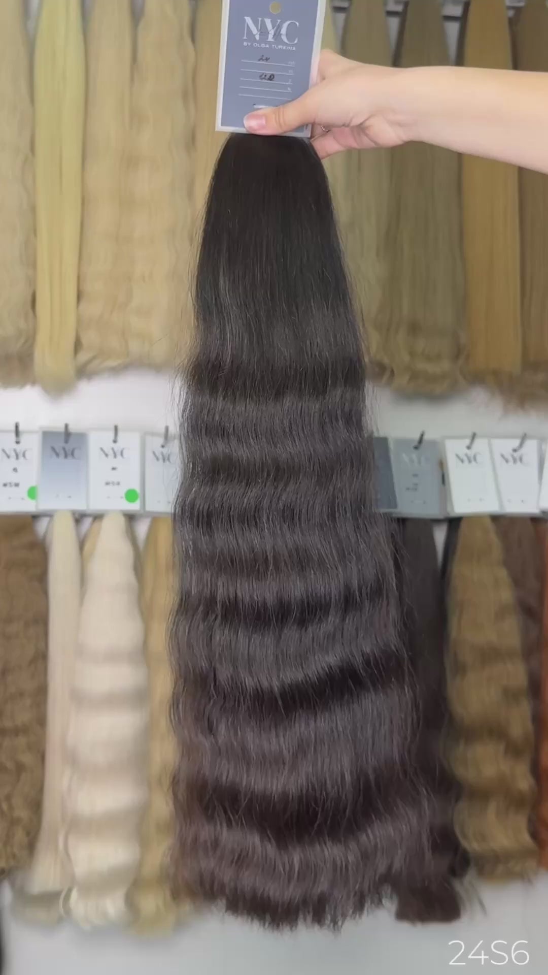 Premium Slavic Bulk Hair Wavy – Natural Dark Brown 24" LUXHAIRNYCSHOP