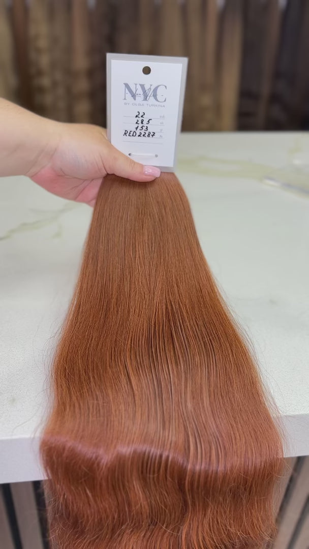 K-tip Slavic hair, colored, wavy 22 inch, 90gr, 190str