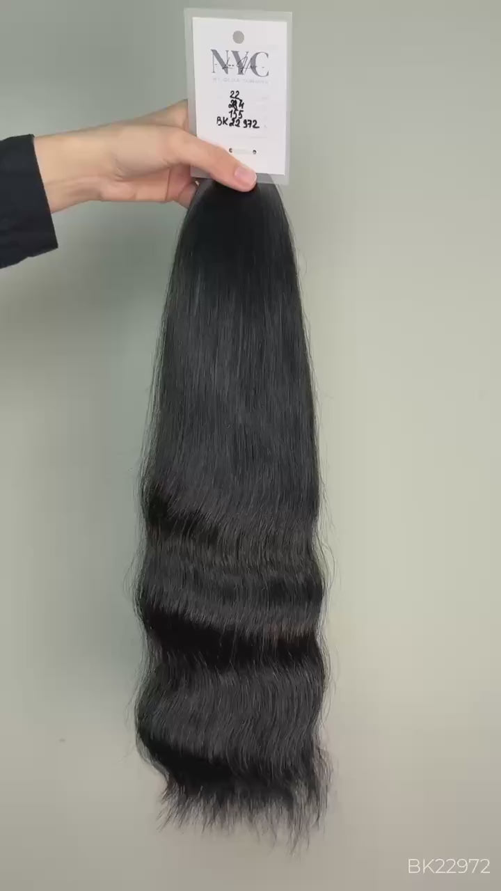 K-Tip Slavic Colored Hair – Black Wavy 22 Inch, 155g, 284 Strands
