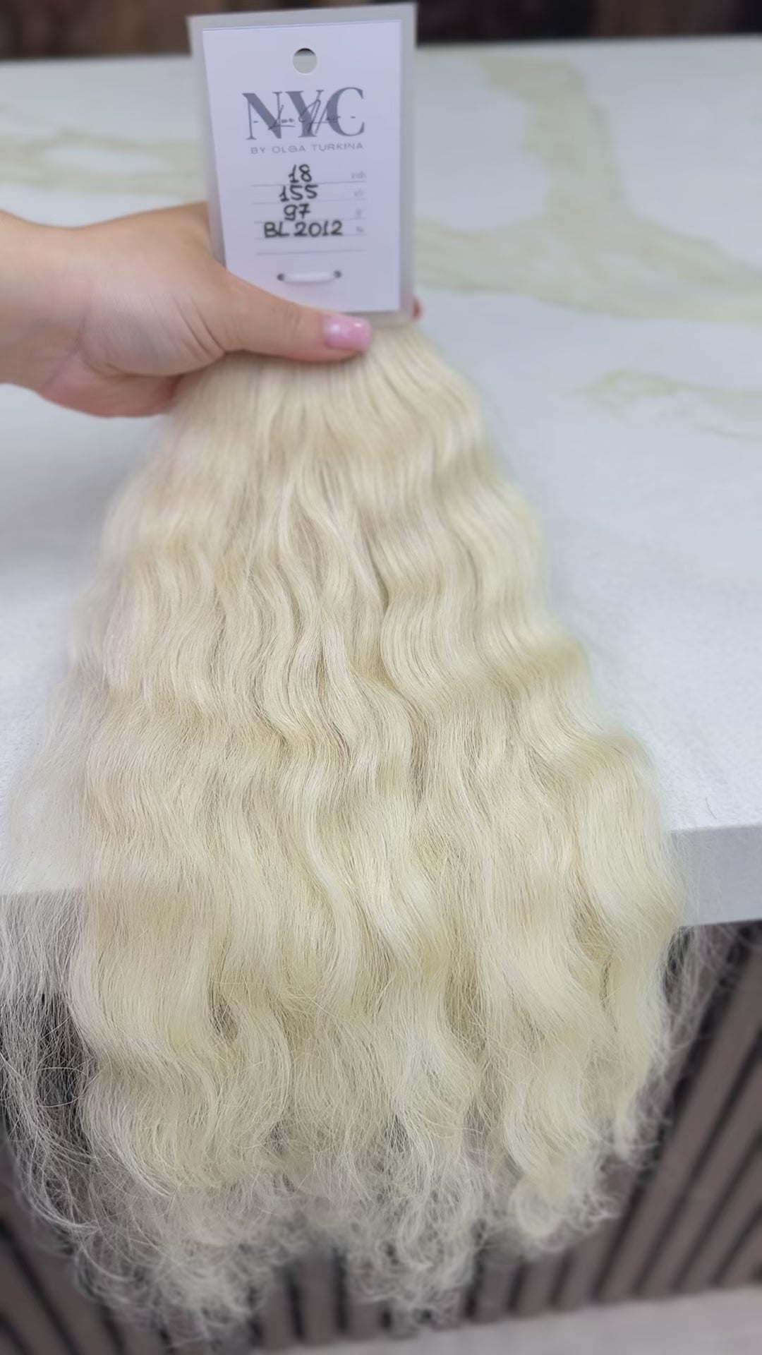 K-tip Slavic hair, colored, curly 18 inch, 97gr, 155str