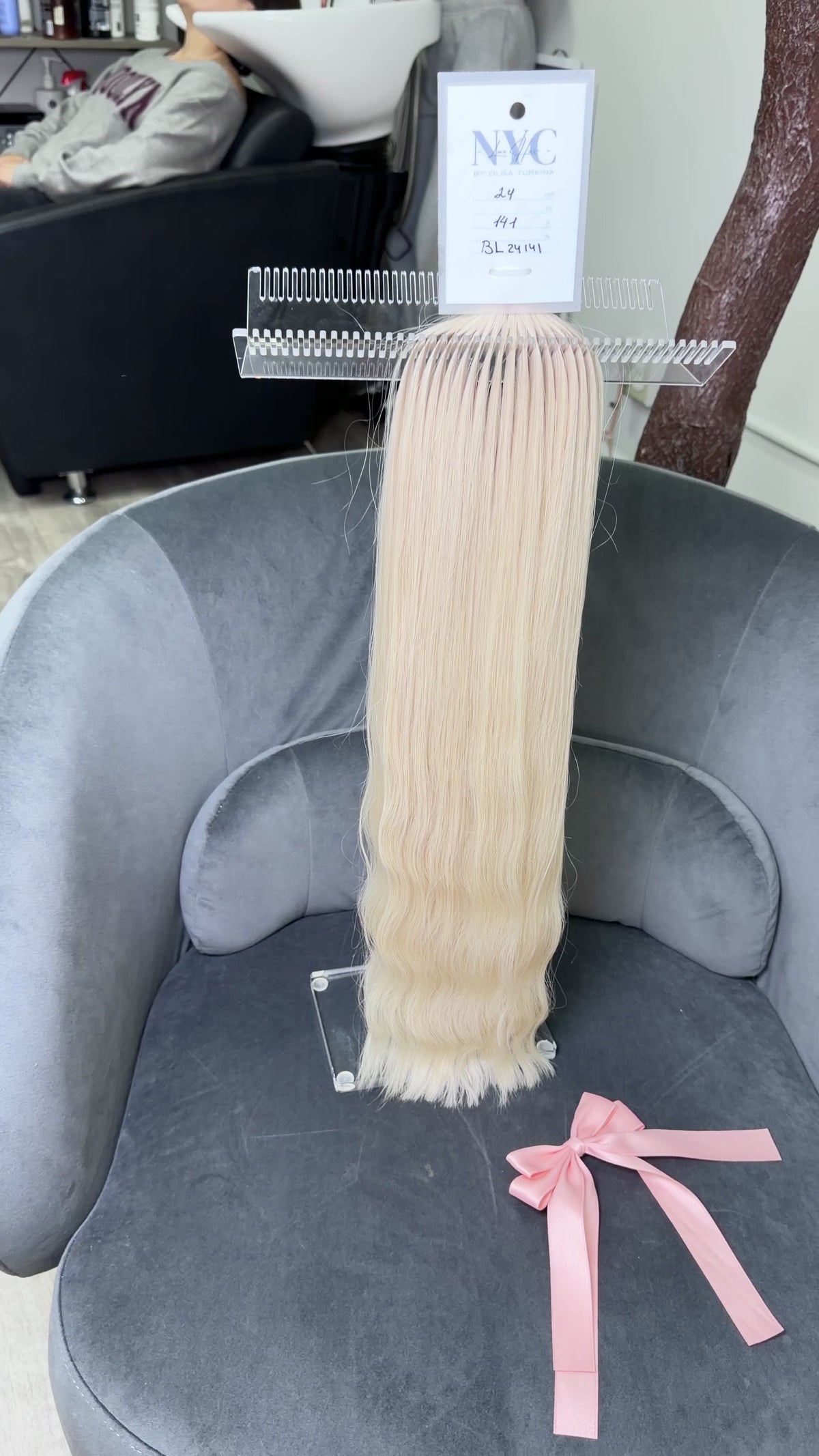 Premium Slavic Colored Hair – Blonde Wavy Bulk, 24 Inch, 141g